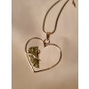 Oboustranný stříbrný přívěsek s vltavínem ve tvaru srdce P37 0118