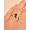Stříbrný prsten s vltavínem a zirkony 2000352790008 B