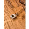 Stříbrný náhrdelník s vltavínem a zirkony P2000