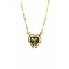 Zlatý náhrdelník s vltavínem,srdce P23 0017