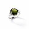 Stříbrný prsten s vltavínem P30 0008