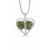 Oboustranný stříbrný přívěsek s vltavínem ve tvaru srdce 2000354710004