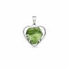 Stříbrný přívěsek s vltavínem srdce P37 0353