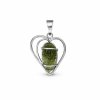 Stříbrný přívěsek s vltavínem srdce 37 0367