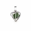 Stříbrný přívěsek s vltavínem srdce 37 0388