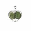 Stříbrný přívěsek s vltavínem srdce 37 0379