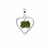 Stříbrný přívěsek s vltavínem srdce 37 0382