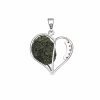 Stříbrný přívěsek s vltavínem a granáty srdce 37 0374