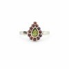 Stříbrný prsten s vltavínem a granáty 30 0097