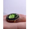 Moldavite ring in gold with garnet 2000275050005