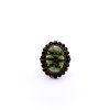 Moldavite ring in gold with garnet 2000275050005