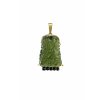 Moldavite pendant in gold with garnet 2000169050005