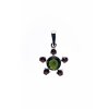 Moldavite pendant with garnet 2000268810005