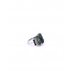 Moldavite ring in silver with garnet 2000093930008