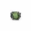 Moldavite ring in silver with garnet 2000093930008