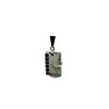 Moldavite pendant in gold with garnet 2000266610003