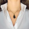 Moldavite pendant in pink gold 2000075220004