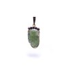 Moldavite pendant in gold with garnet 2000168910003