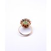 Moldavite ring in gold with garnet 2000124930007