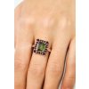 Moldavite ring in silver with garnet 2000289110009