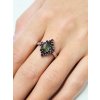 Moldavite ring in silver with garnet 2000289100000