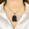 Moldavite pendant with zirconia 2000150880000