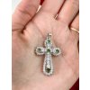 Stříbrný přívěsek kříž s broušenými vltavíny a zirkony 2000171660001
