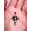 Moldavite pendant with garnet 2000171780006