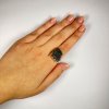 Moldavite ring in silver 2000285670002