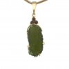 Moldavite pendant in gold with garnet 2000168870000