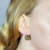 Moldavite earring in gold 2000124100004