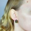Moldavite earring in gold 2000026150008