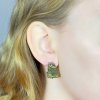 Moldavite earring in gold 200006100003