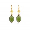 Moldavite earring in gold 2000278790007