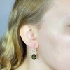 Moldavite earring in gold 2000278860007