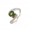 Moldavite ring in silver with zirconia 2000313670004