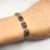 Moldavite bracelet in silver with garnet 2000112940001