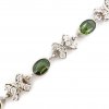 Moldavite bracelet in silver with zirconia 2000155770009