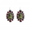 Moldavite earring in silver with garnet 200028722007