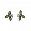 Moldavite earring in silver with zirconia 2000261450000