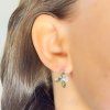 Moldavite earring in silver with zirconia 2000261450000