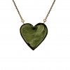 Gold necklace with Moldavite, heart 2000321820002