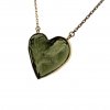 Gold necklace with Moldavite, heart 2000321820002