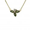 Gold necklace with Moldavite and zircons P2000325830007
