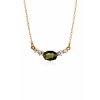 Gold necklace with Moldavite and zircons P2000313190007