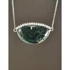 Silver necklace with Moldavite and zircons P2000317120000