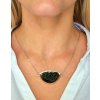 Silver necklace with Moldavite and zircons P2000317120000
