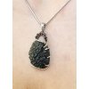 Silver pendant with Moldavite and garnets P2000301330002