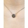 Stříbrný náhrdelník s vltavínem a granáty P48 0016