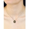 Stříbrný náhrdelník s vltavínem a granáty P48 0018